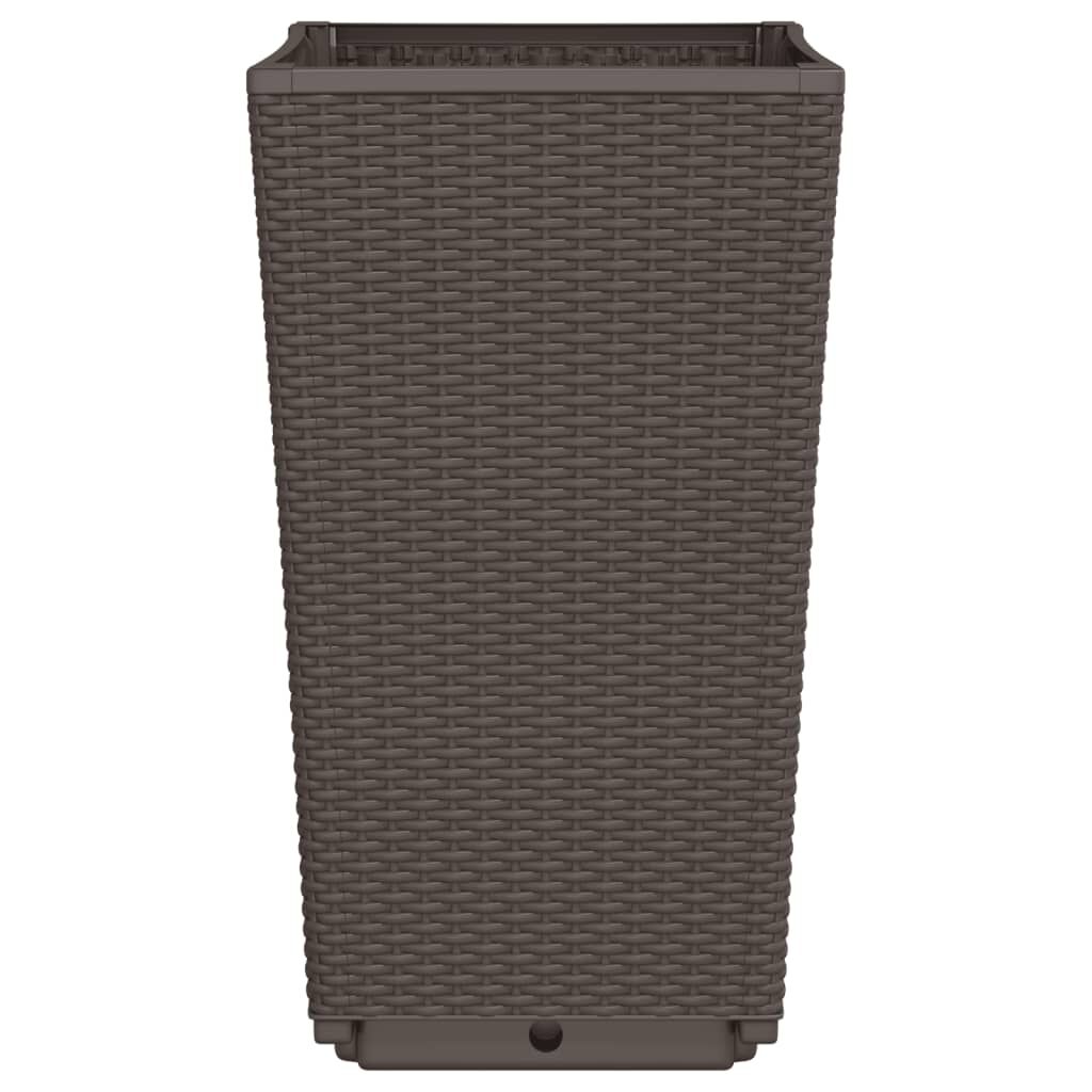 vidaXL Ζαρντινιέρες Κήπου 2 τεμ. Καφέ 32,5x32,5x57 εκ. Πολυπροπυλένιο
