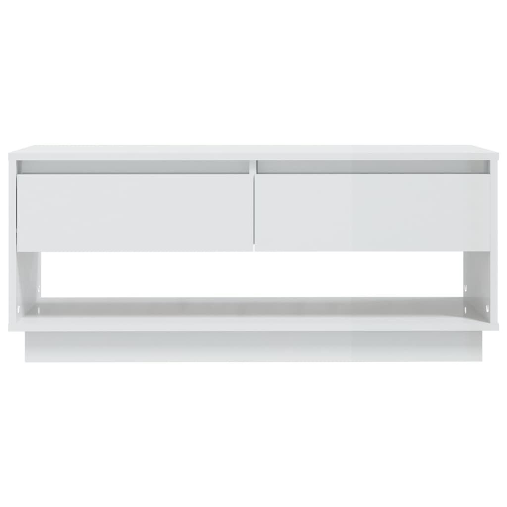 vidaXL Έπιπλο Τηλεόρασης Γυαλ. Λευκό 102x41x44 εκ. Επεξεργασμένο Ξύλο