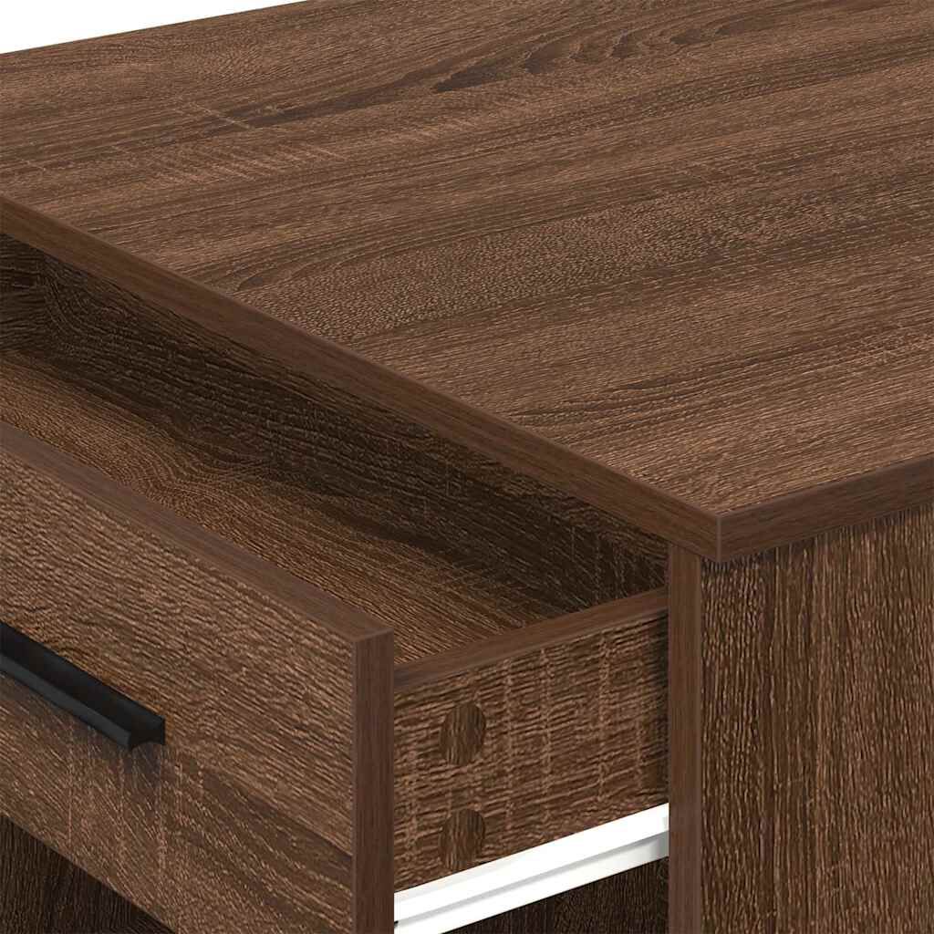 vidaXL Γραφείο με Συρτάρι και Ράφι Καφέ Δρυς 102x62x77,5 εκ.
