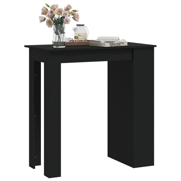 vidaXL Τραπέζι Μπαρ με Ράφια Μαύρο 102x50x103,5 εκ. Επεξ. Ξύλο