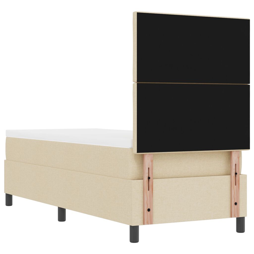 vidaXL Κρεβάτι με Ελατήριο Μπεζ 80 x 200 cm Ύφασμα