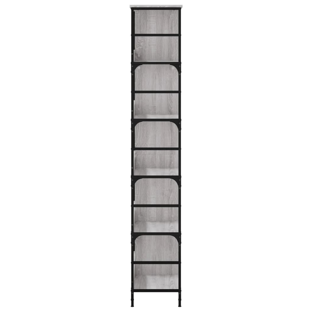 vidaXL Βιβλιοθήκη Γκρι Sonoma 78,5x33x188,5 εκ. Επεξεργασμένο Ξύλο