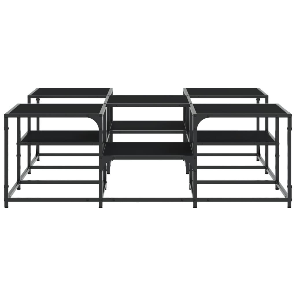vidaXL Τραπεζάκι Σαλονιού Μαύρο 121x121x40 εκ. από Επεξεργασμένο Ξύλο
