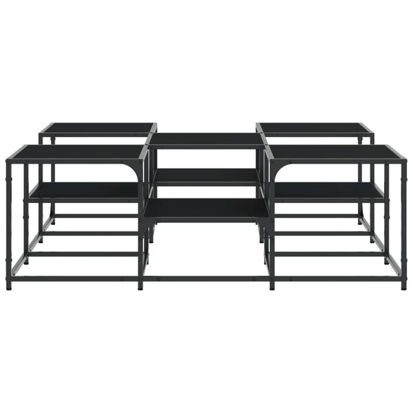 vidaXL Τραπεζάκι Σαλονιού Μαύρο 121x121x40 εκ. από Επεξεργασμένο Ξύλο