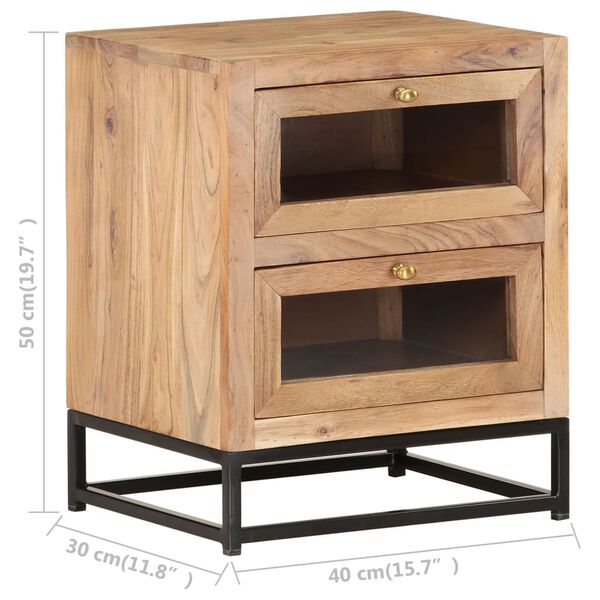 vidaXL Κομοδίνο 40 x 30 x 50 εκ. από Μασίφ Ξύλο Ακακίας