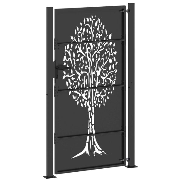 vidaXL Πύλη Κήπου Άλλο Μαύρο 105 x 175 cm Ατσάλι με Επικάλυψη Πούδρας