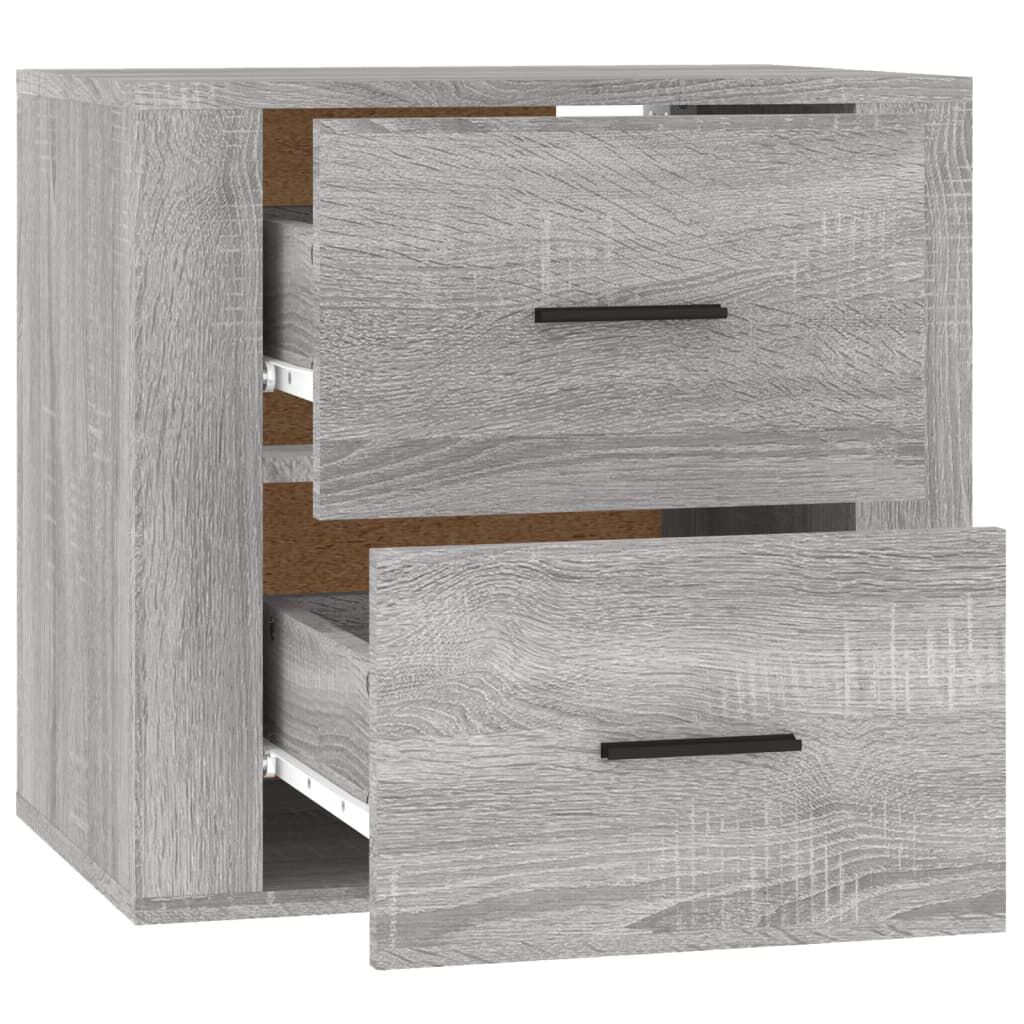 vidaXL Κομοδίνα Επιτοίχια Γκρι Sonoma 50x36x47 εκ.