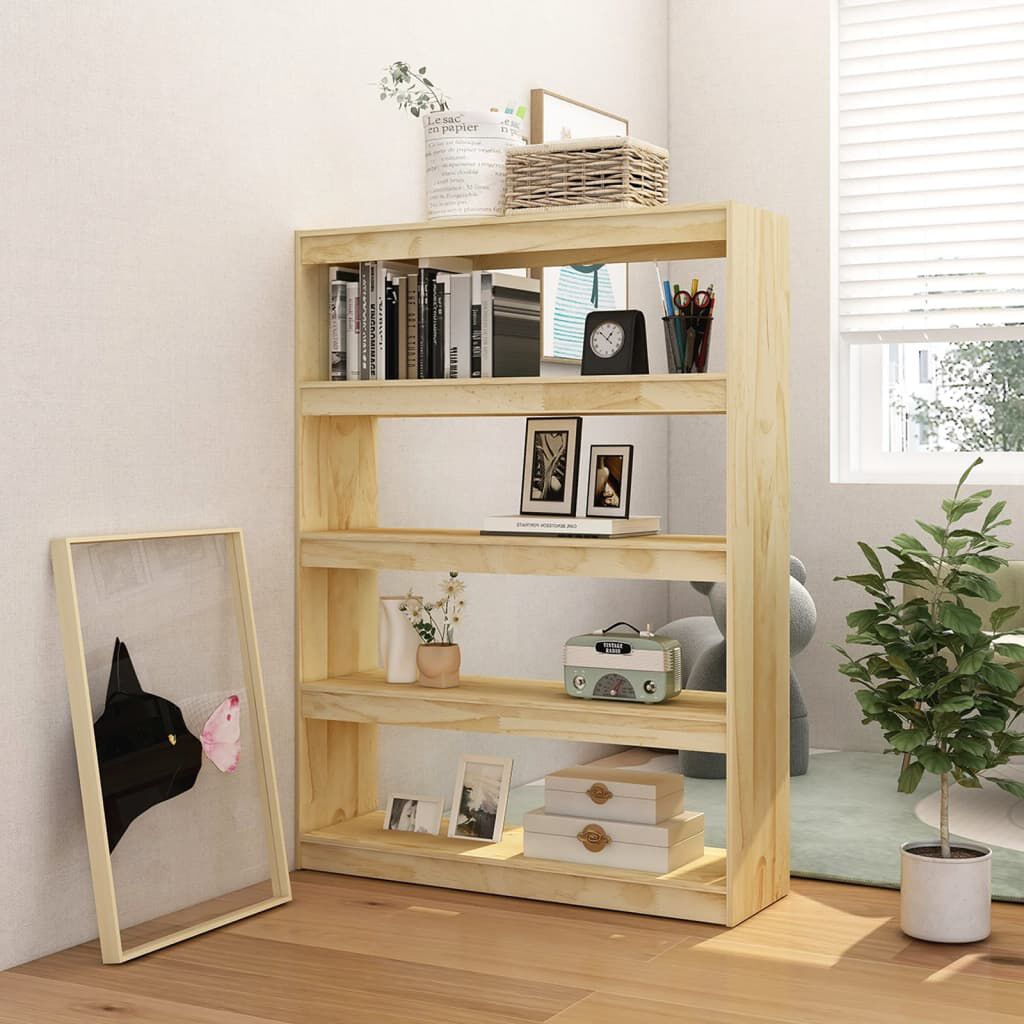 vidaXL Βιβλιοθήκη/Διαχωριστικό Χώρου 100x30x135,5εκ. Μασίφ Ξύλο Πεύκου