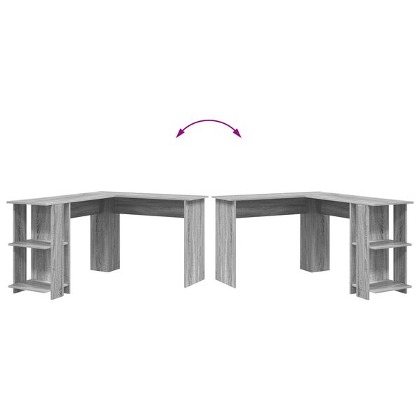 vidaXL Γκρίζο Γωνιακό Γραφείο Γκρίζο Sonoma MDF Κανονικό