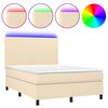 vidaXL &Kappa;&rho;&epsilon;&beta;ά&tau;&iota; Boxspring &mu;&epsilon; &Sigma;&tau;&rho;ώ&mu;&alpha; & LED &Kappa;&rho;&epsilon;&mu; 140x190 &epsilon;&kappa;. &Upsilon;&phi;&alpha;&sigma;&mu;ά&tau;&iota;&nu;&omicron;