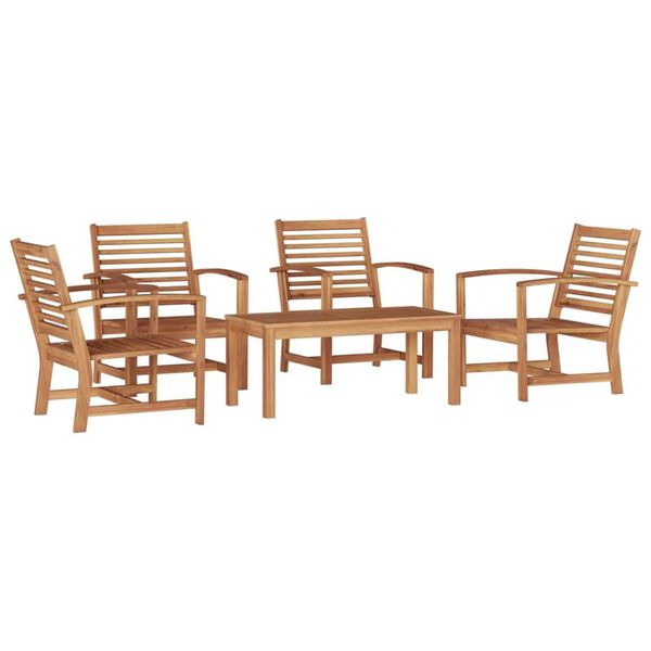 Σετ Καναπέ Κήπου 5 pcs Φυσικό Μασίφ ξύλο teak