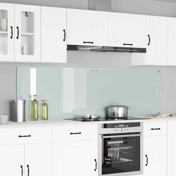 vidaXL Πίσω Πάνελ Κουζίνας Λευκό 100 x 60 cm σκληρυμένο γυαλί