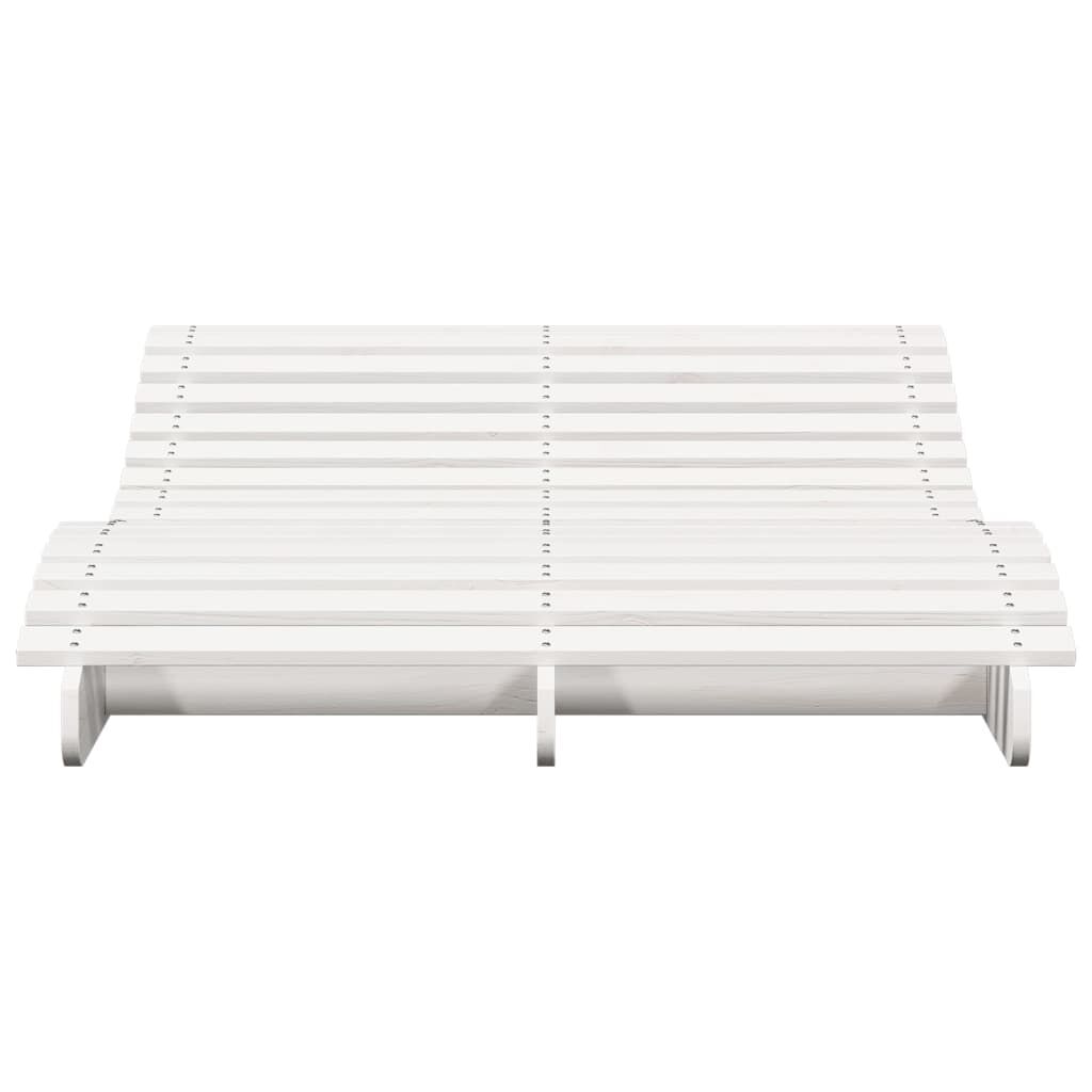 vidaXL Ξαπλώστρα Λευκό 205x110x31,5 εκ. από Μασίφ Ξύλο Πεύκου