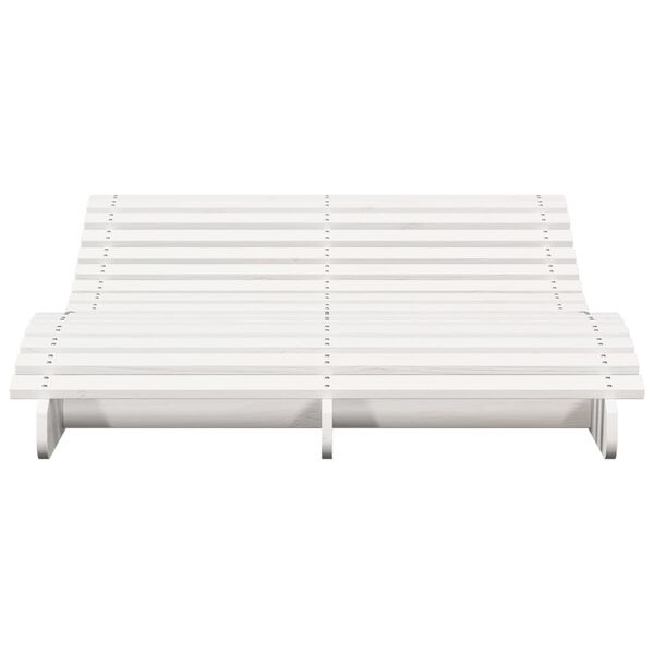 vidaXL Ξαπλώστρα Λευκό 205x110x31,5 εκ. από Μασίφ Ξύλο Πεύκου