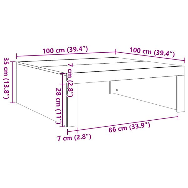 vidaXL Τραπεζάκι Σαλονιού Sonoma Δρυς 100x100x35 εκ. από Επεξ. Ξύλο