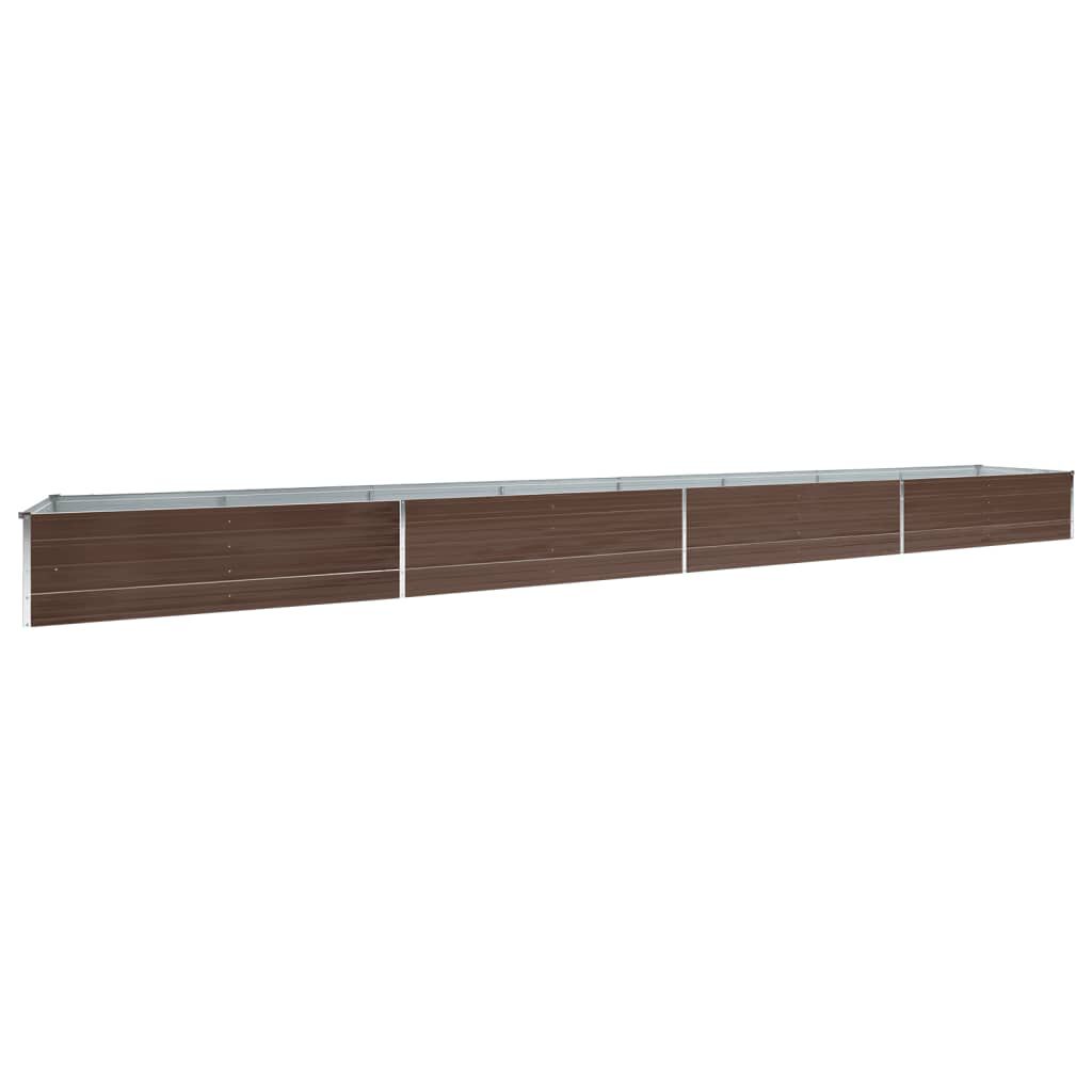 vidaXL Ζαρντινιέρα Υπερυψωμένη Καφέ 600x80x45 εκ. Γαλβαν. Χάλυβας