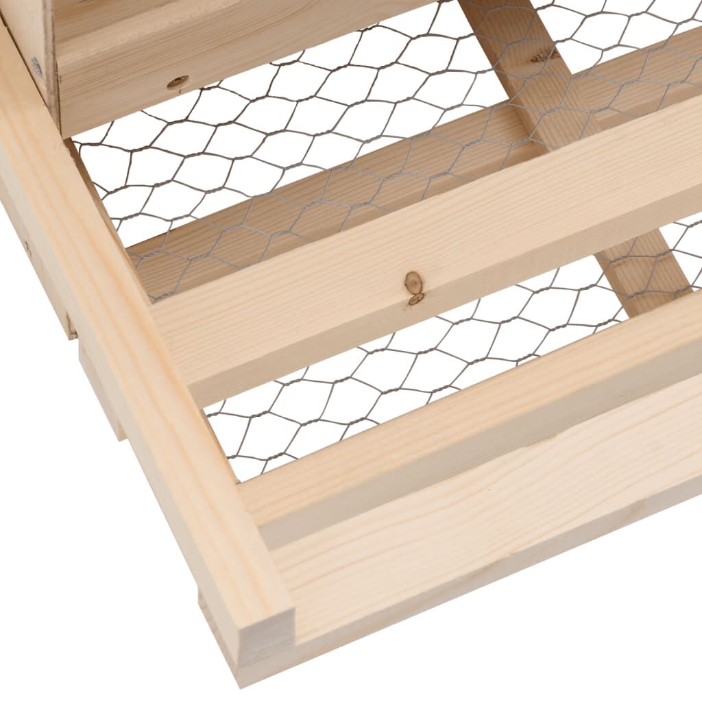 vidaXL Φωλιά για Κότες με 2 Θέσεις 63x40x45 εκ. από Μασίφ Ξύλο Πεύκου