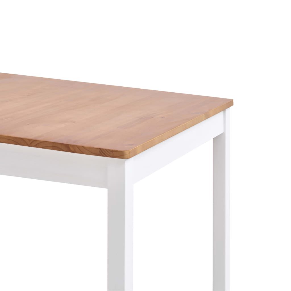 vidaXL Τραπεζαρία Λευκή / Καφέ 180 x 90 x 73 εκ. από Ξύλο Πεύκου