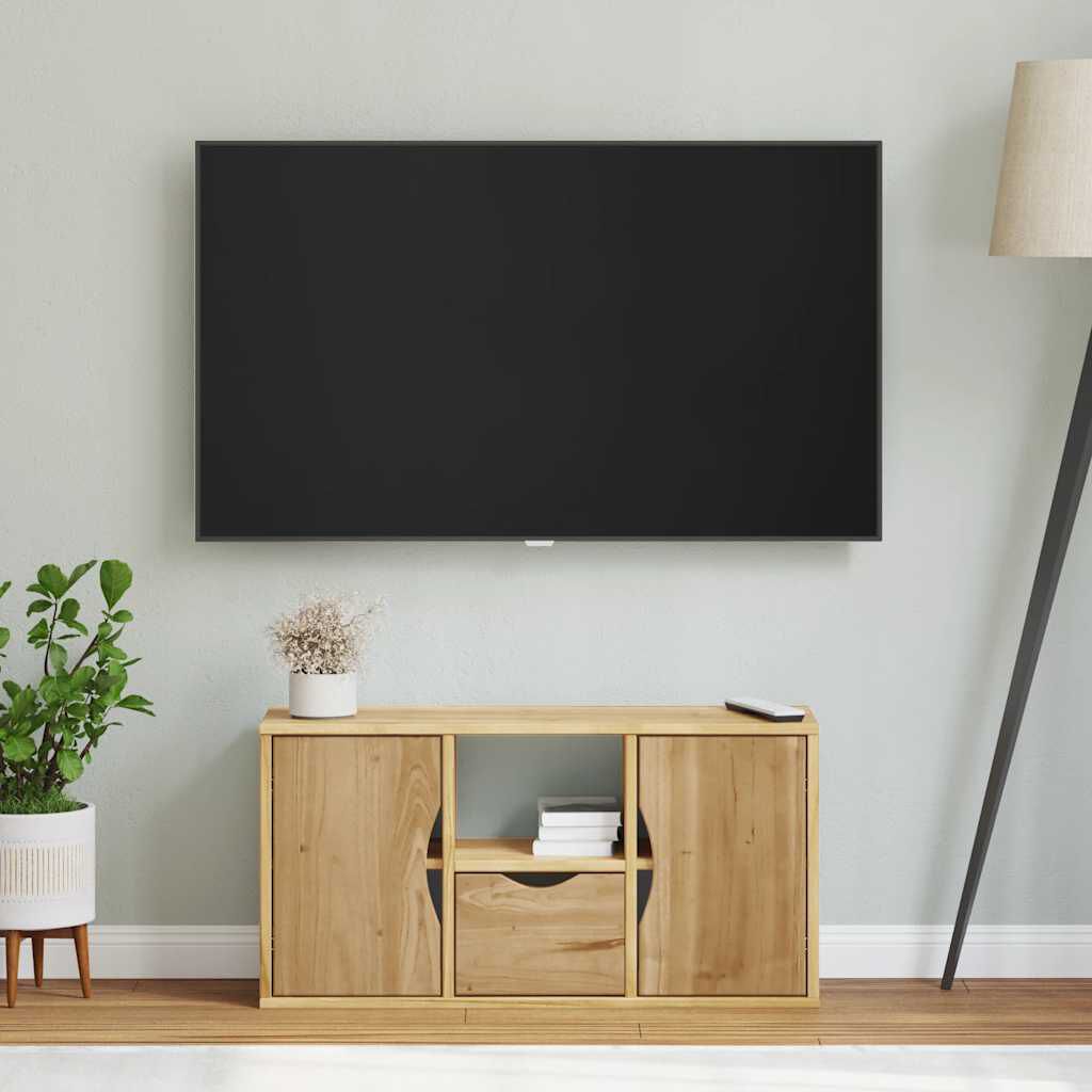 vidaXL Έπιπλο Τηλεόρασης με Συρτάρι ODDA 79x24x40εκ. Μασίφ Ξύλο Πεύκου