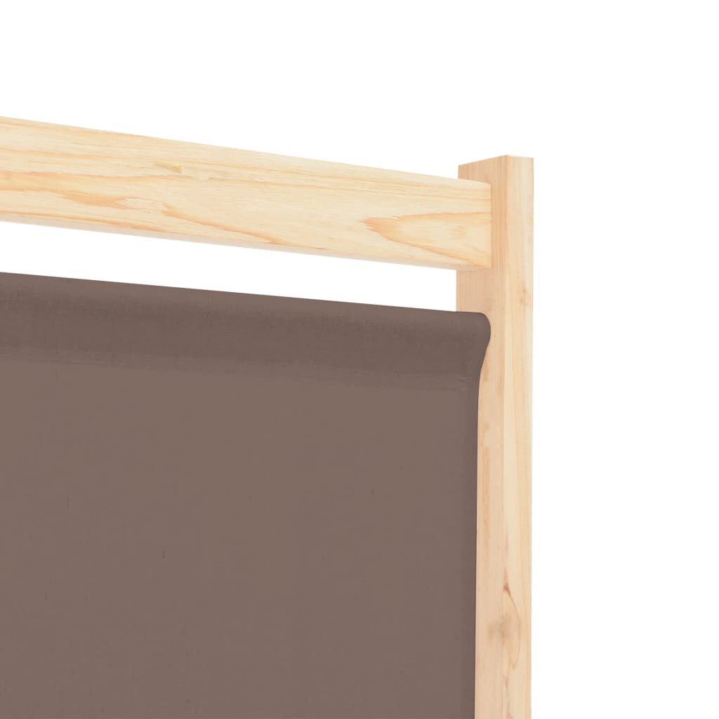 vidaXL Διαχωριστικό Δωματίου με 6 Πάνελ Καφέ 240x170x4 εκ. Υφασμάτινο