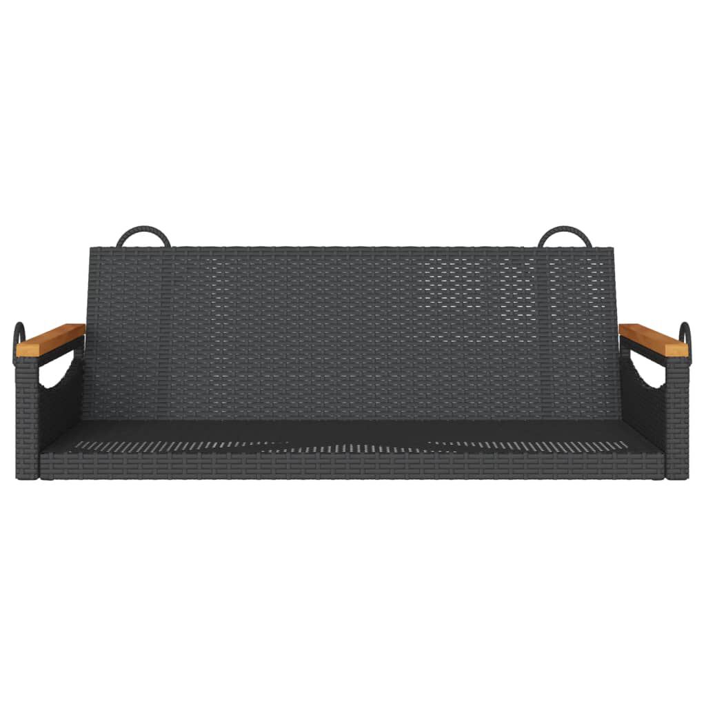 vidaXL Παγκάκι Κούνια Μαύρο 109 x 62 x 40 εκ. από Συνθετικό Ρατάν