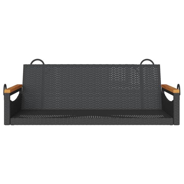 vidaXL Παγκάκι Κούνια Μαύρο 109 x 62 x 40 εκ. από Συνθετικό Ρατάν