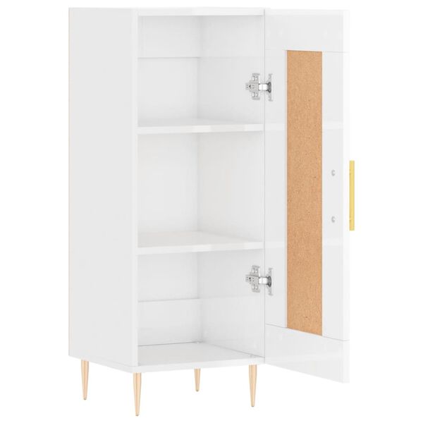 vidaXL Ντουλάπι Γυαλιστερό Λευκό 34,5x34x90 εκ. Επεξεργασμένο Ξύλο