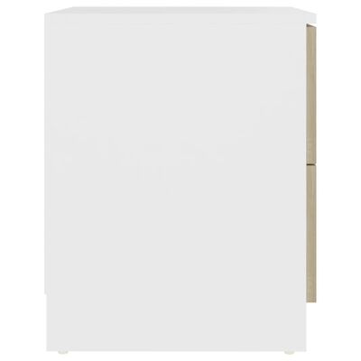 vidaXL Κομοδίνα 2 τεμ. Λευκό/Sonoma Δρυς 40x40x50 εκ. από Μοριοσανίδα