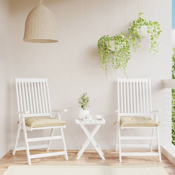 vidaXL Μαξιλάρια Παλέτας Κήπου 2 τεμ. Μπεζ 50x50x7 εκ. Oxford Ύφασμα