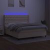 vidaXL &Kappa;&rho;&epsilon;&beta;ά&tau;&iota; Boxspring &mu;&epsilon; &Sigma;&tau;&rho;ώ&mu;&alpha; & LED &Kappa;&rho;&epsilon;&mu; 160x200 &epsilon;&kappa;. &Upsilon;&phi;&alpha;&sigma;&mu;ά&tau;&iota;&nu;&omicron;