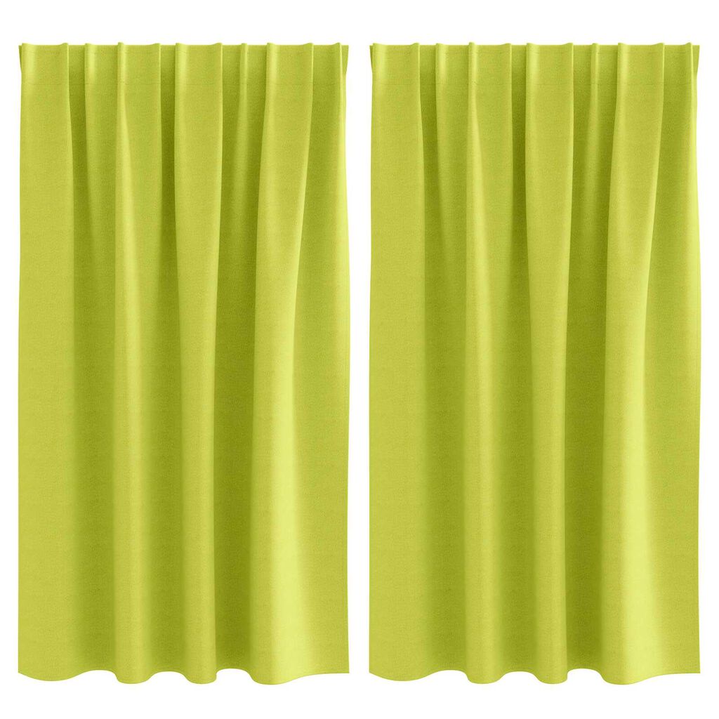 vidaXL Κουρτίνες με κουρτίνες 2 pcs Λαχανί 140 x 140 cm Πολυεστέρας