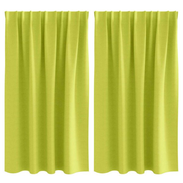 vidaXL Κουρτίνες με κουρτίνες 2 pcs Λαχανί 140 x 140 cm Πολυεστέρας
