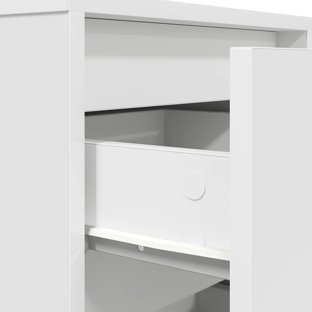vidaXL Κομοδίνο με φώτα LED Λευκό 38x34x50 cm