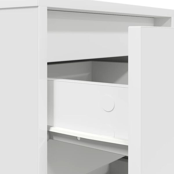 vidaXL Κομοδίνο με φώτα LED Λευκό 38x34x50 cm