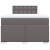 vidaXL Κρεβάτι Boxspring με Στρώμα Γκρι 120x190εκ. από Συνθετικό Δέρμα