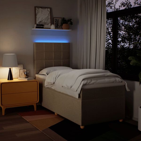 vidaXL &Kappa;&rho;&epsilon;&beta;ά&tau;&iota; Boxspring &mu;&epsilon; &Sigma;&tau;&rho;ώ&mu;&alpha; &Kappa;&rho;&epsilon;&mu; 100 x 200 &epsilon;&kappa;. &Upsilon;&phi;&alpha;&sigma;&mu;ά&tau;&iota;&nu;&omicron;