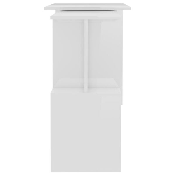 vidaXL Γραφείο Γωνιακό Γυαλιστερό Λευκό 200x50x76 εκ. από Επεξ. Ξύλο