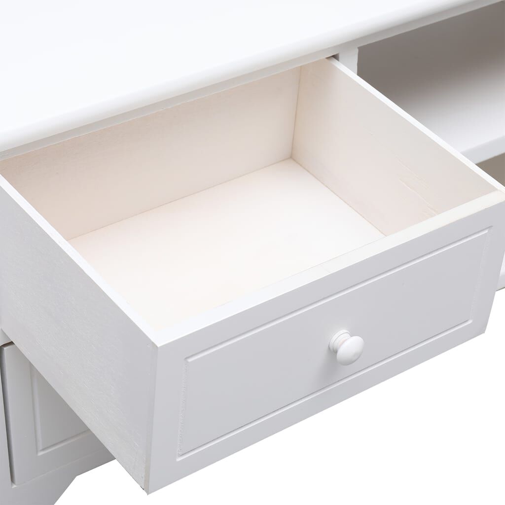 vidaXL Έπιπλο Τηλεόρασης Λευκό 108x30x40 εκ. από Μασίφ Ξύλο Παυλώνιας
