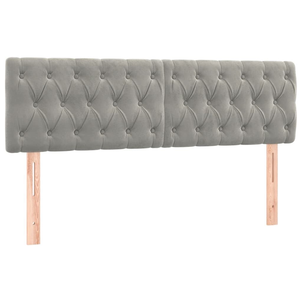 vidaXL Κρεβάτι Boxspring με Στρώμα&LED Αν. Γκρι 140x190 εκ. Βελούδινο
