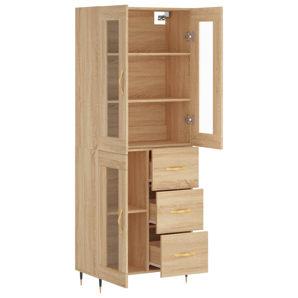 vidaXL Ντουλάπι Sonoma δρυς 69,5 x 34 x 180 εκ. από Επεξεργασμένο Ξύλο