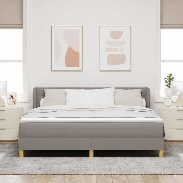 vidaXL &Kappa;&rho;&epsilon;&beta;ά&tau;&iota; &mu;&epsilon; &epsilon;&lambda;&alpha;&tau;ή&rho;&iota;&alpha; &mu;&epsilon; &sigma;&tau;&rho;ώ&mu;&alpha; Taupe 180 x 200 cm ύ&phi;&alpha;&sigma;&mu;&alpha;