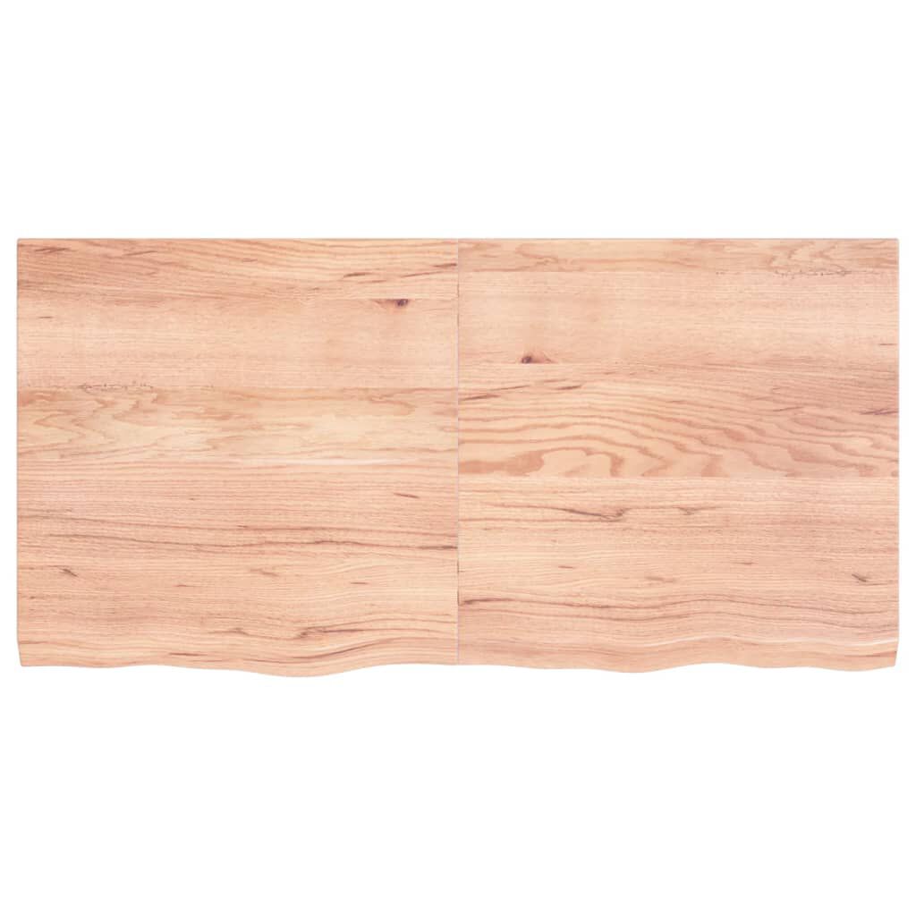 vidaXL Ράφι Τοίχου Ανοιχτό Καφέ 120x60x(2-4)εκ. Επεξ. Μασίφ Ξύλο Δρυός