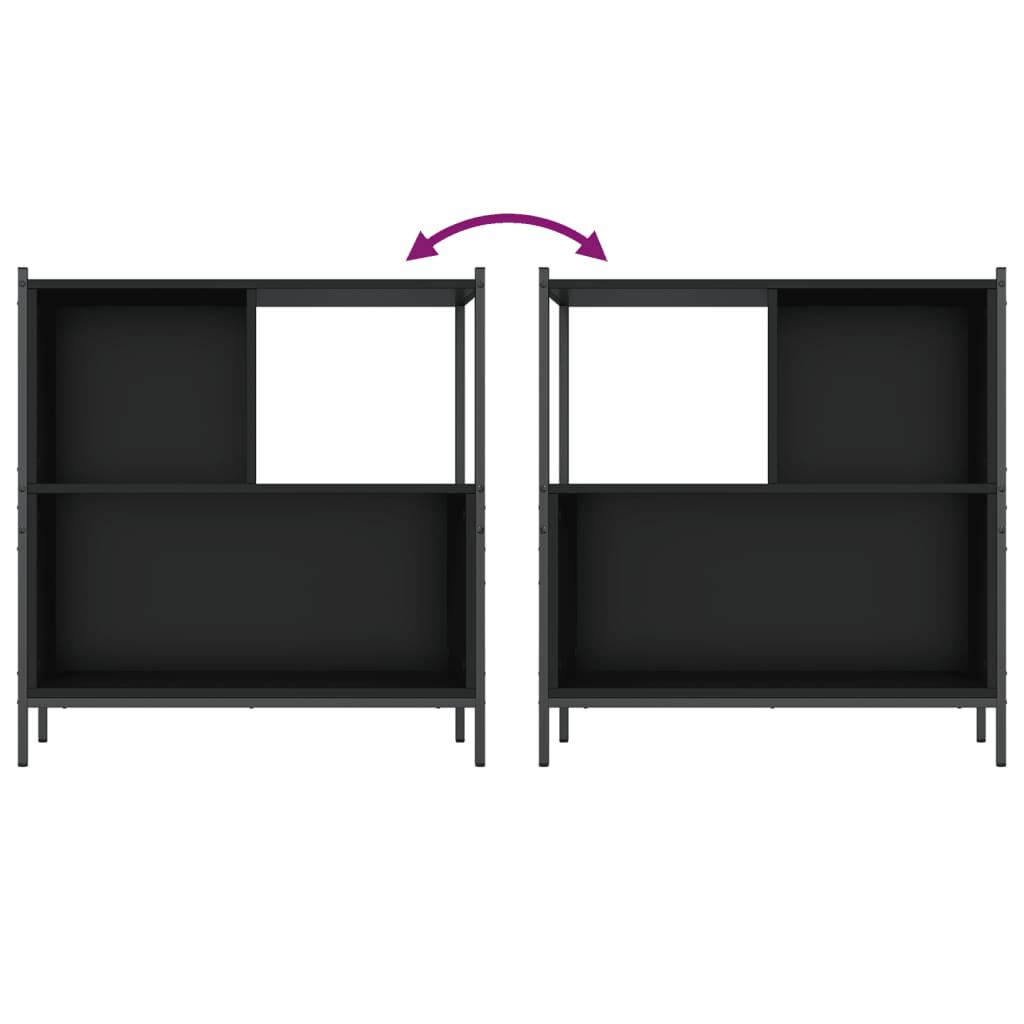 vidaXL Βιβλιοθήκη Μαύρη 72 x 28 x 77,5 εκ. από Επεξεργασμένο Ξύλο