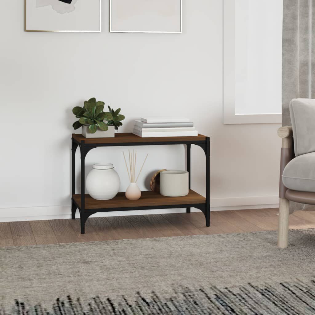 vidaXL Έπιπλο Τηλεόρασης Καφέ Δρυς 60x33x41 εκ. Επεξ. Ξύλο & Ατσάλι