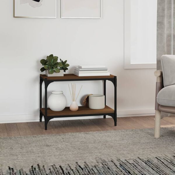 vidaXL Έπιπλο Τηλεόρασης Καφέ Δρυς 60x33x41 εκ. Επεξ. Ξύλο & Ατσάλι