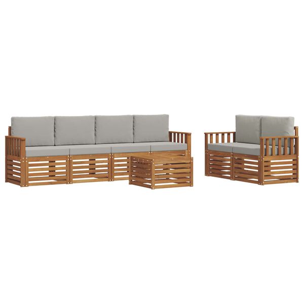 vidaXL &Sigma;&epsilon;&tau; &Kappa;&alpha;&nu;&alpha;&pi;έ 7 pcs &Phi;&upsilon;&sigma;&iota;&kappa;ό &kappa;&alpha;&iota; &Alpha;&nu;&omicron;&iota;&chi;&tau;ό &Gamma;&kappa;&rho;&iota; &Sigma;&tau;&epsilon;&rho;&epsilon;ό &Xi;ύ&lambda;&omicron; &Alpha;&kappa;&alpha;&kappa;ί&alpha;&sigmaf;