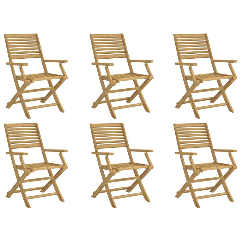 vidaXL Καρέκλες Κήπου Πτυσσόμενες 6 τεμ 54,5x61,5x86,5 εκ Μασίφ Ακακία