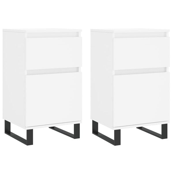 vidaXL Ντουλάπια 2 τεμ. Λευκά 40 x 35 x 70 εκ. από Επεξεργασμένο Ξύλο