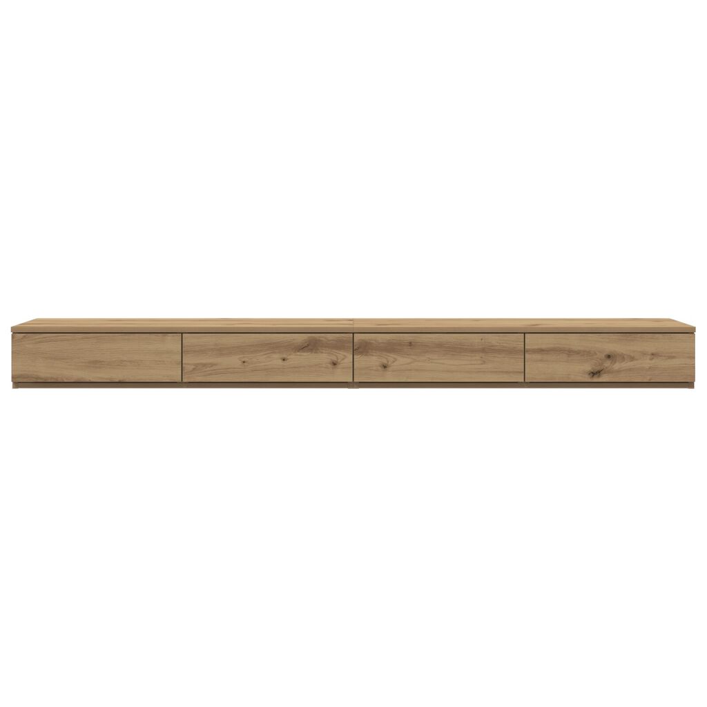 vidaXL Συρτάρια Κρεβατιού από τεχνητό δρυ, 180x36,5x16,5 εκ, επεξεργασμένο ξύλο