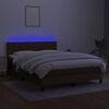 vidaXL &Kappa;&rho;&epsilon;&beta;ά&tau;&iota; Boxspring &mu;&epsilon; &Sigma;&tau;&rho;ώ&mu;&alpha; & LED &Sigma;&kappa;.&Kappa;&alpha;&phi;έ 140x190 &epsilon;&kappa; &Upsilon;&phi;&alpha;&sigma;&mu;ά&tau;&iota;&nu;&omicron;